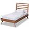 Baxton Studio Shiro Mid-Century Modern Ash Walnut Finished Wood Twin Size Platform Bed 182-11104-11159-Zoro - alternate 1